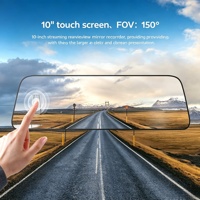 Yifuxin Layar Sentuh IPS 9,66 inci Nirkabel Portabel Carplay Android Auto Dual Dash Cam Depan/Belakang 1080P WiFi Penglihatan Malam