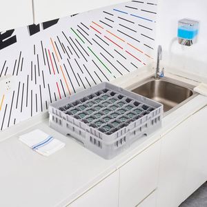 Restaurant Mountable Grid Different Compartment Storage <b>Drinking</b> Glass <b>Rack</b> Kitchen Customized Organizer <b>Rack</b> Plastic Glass <b>Rack</b> - Product Image 3