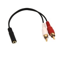 Câble séparateur Audio stéréo en Y AUX 3.5mm femelle à 2 RCA mâle