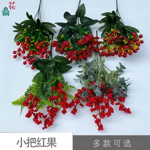 लाल फल हरे फल के आउटडोर बाड़ ग्रीन प्लांट परियोजना सजावटी फूल व्यवस्था थोक