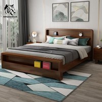 Cama King Size de Madera, Diseño Nuevo, Muebles de Dormitorio, Precio Económico, Venta Directa de Fábrica en China, Gran Stock Disponible para Envío Inmediato