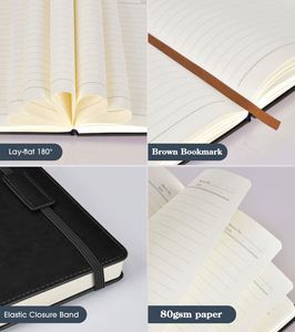 MY MOON PIE LZ 001 Custom Black A5 Hardcover PU Leather <b>Journal</b> with 100 Sheets for Work Note Taking and Organizer/Planner - Product Image 2