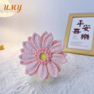 Real Touch Crochet Gerbera crisantemo fiori realistici <span class=keywords><strong>Bouquet</strong></span> da sposa per la festa di matrimonio a casa decorazioni - Product Image 5