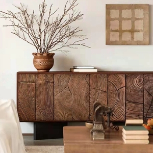 AmericanCuster, Aparador de madera de roble macizo de diseño moderno, muebles rústicos Retro para el hogar, comedor, sala de estar, hoteles - Product Image 1