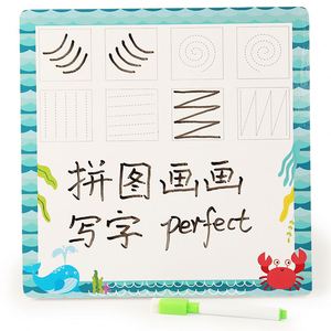 2 in 1 Double-Sided Pattern Cards Wooden Geoboard Letter Number Construction <b>Puzzle</b> Board - Product Image 6