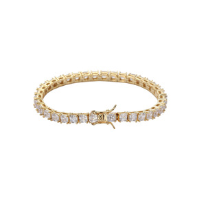 Pulsera de tenis de piedra Pagoda de 4 mm, collar de hip-hop de cobre con una hilera de circonitas. Collar Lijing de Moda Tanjing - Product Image 4