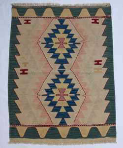 Handmade Modern Kilim <b>Wall</b> Hanging Flatweave Dhurrie Contemporary Bedroom and Living Room Area Rug Set - Product Image 2