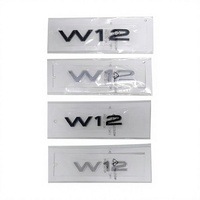 Autocollant Emblème Latéral ABS Noir Chromé W12 V10 pour Aile de Voiture, Badge de Voiture Modifié, LOGO Arrière Grand et Petit Format