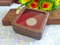 Boîte en bois massif de noyer sculptée pour pièces commémoratives de dix centimètres, coins arrondis, pour pièces d'argent, de dollar, de or et de cuivre