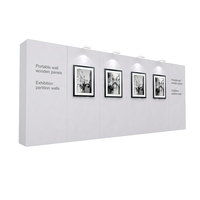 IZEXPO Mur d'exposition modulaire en bois standard avec éclairage LED transparent pour musée, stand d'exposition, cloison de séparation, fond en bois