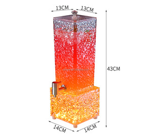Distributeur de boissons en acrylique éclairé par LED, carré, 13x13x43cm, avec robinet en acier inoxydable, refroidisseur de fête - Product Image 6