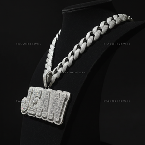 JEAN Colgante de letras del alfabeto de moissanita engastada en plata de ley 925, chapado en oro, estilo hip hop, joyería para fiesta, regalo - Product Image 2