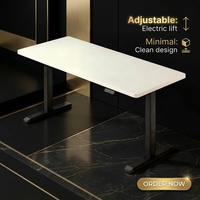 Bureau de travail électrique réglable en hauteur, poste de travail assis-debout, table moderne en bois pour espace de travail commercial