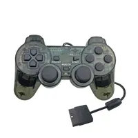 Manette filaire transparente P2 Mix, contrôleur analogique, manette de jeu pour PS2 avec double vibration, joystick