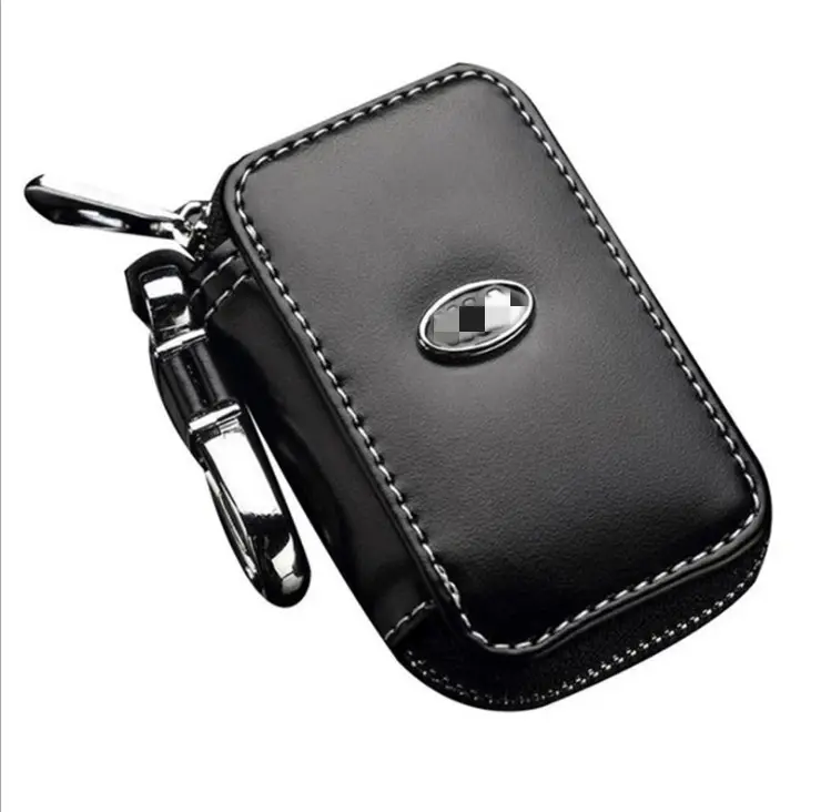 Hot selling PU Leather Material car Key cover case pouch accessory with key chain For Toyota VW Nissan Honda Chevrolet key bag