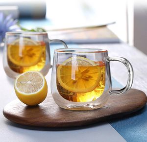 <span class=keywords><strong>Tasses</strong></span> à café en verre isolées à double paroi de 10 oz, <span class=keywords><strong>tasses</strong></span> à thé transparentes avec poignée, espresso, latte, cappuccino, 300 ml, logo personnalisable à la main - Product Image 3