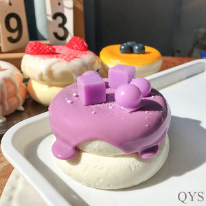 Qys squishy อาหารของเล่น TPR Cheese Souffle strawberry cake ของเล่น squishy สำหรับเด็ก - Product Image 4