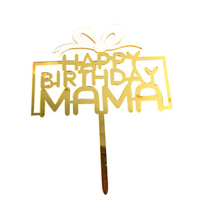 Decoración para Pastel de Acrílico para el Día de la Madre, <span class=keywords><strong>Feliz</strong></span> Cumpleaños Mamá, <span class=keywords><strong>Feliz</strong></span> Cumpleaños Papá - Product Image 1