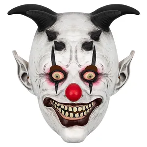 2024 Handmade Creepy Scary Clown Face Horror Movie Costume Party Festival Cosplay Props Decoration Face Mask