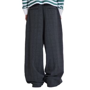 Pantalones de Hombre Grises Plisados Clásicos, Casuales y Cómodos, Tela de Alta Calidad para Traje, Pantalones de Traje a Cuadros Grises, Venta al Por Mayor - Product Image 2