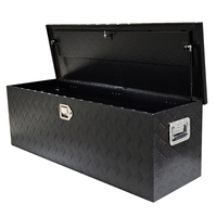 Boîte à outils pour camion en aluminium noir, étanche et verrouillable