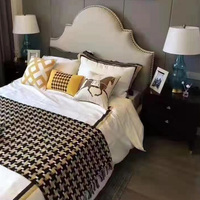 Mobilier de lit matelassé, haut de gamme, tissus pour tapisserie sur mesure, doux, taille King, nouveau modèle