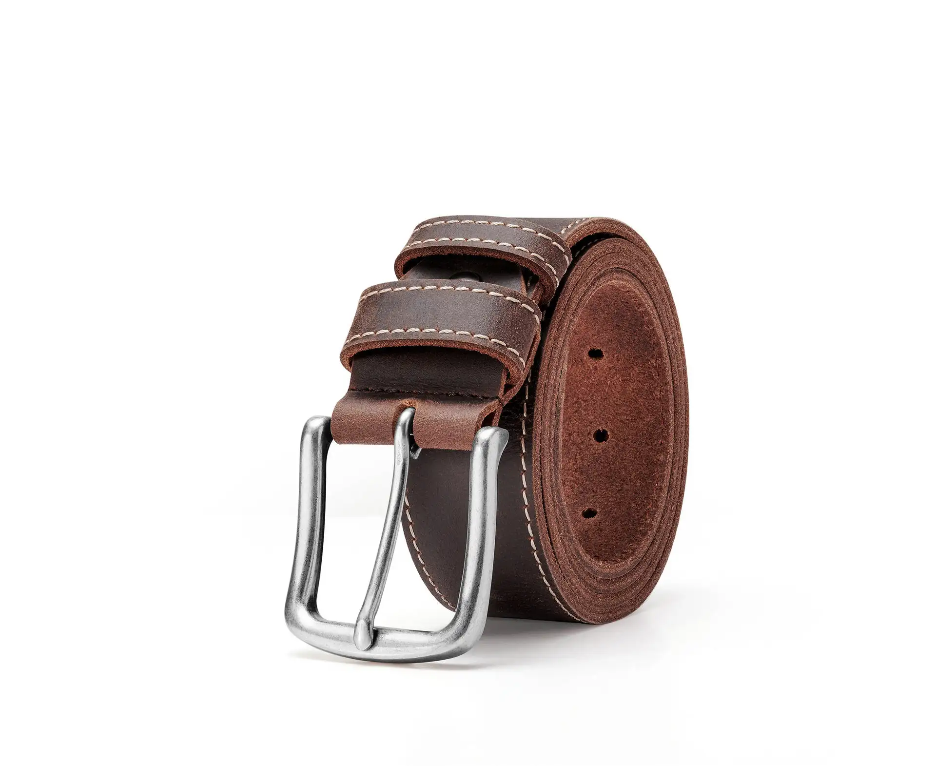 Cinturón de cuero liso genuino de alta calidad, fabricante de cinturones para hombres, cinturón de cuero con hebilla para hombres