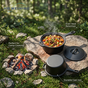 Casserole en fonte <span class=keywords><strong>de</strong></span> 2 litres avec couvercle, petite marmite en fonte compatible avec toutes les plaques <span class=keywords><strong>de</strong></span> <span class=keywords><strong>cuisson</strong></span>, ustensile <span class=keywords><strong>de</strong></span> cuisine pour pâtes, sauces, soupes, lait - Product Image 3
