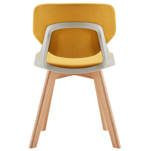 Chaise de salle à manger rembourrée à dossier bas de style nouveau et coloré avec pieds solides - Product Image 4