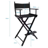 Chaise de maquillage de réalisateur en bois blanc pliable et de luxe pour adultes, très résistante, avec logo personnalisé VIP