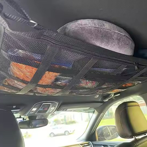 車の天井カーゴネットポケット、荷重を強化する弾性と安全なカーゴネット二層メッシュカールーフストレージオーガナイザー - Product Image 2