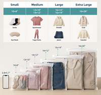 Pochette zippée transparente blanche mate en CPE pour le rangement des vêtements, adaptée aux vêtements, pantalons et sous-vêtements