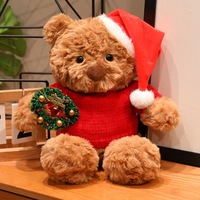 Peluche personnalisée mère et bébé, ours en peluche, jouet en peluche de Noël, jouet doux et apaisant pour filles, cadeau d'anniversaire