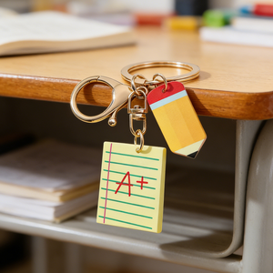 Nouveaux cadeaux tendance <span class=keywords><strong>pour</strong></span> la fête des enseignants, porte-clés personnalisés, accessoires, ensemble de livres, charme en forme de pomme, porte-clés en acrylique <span class=keywords><strong>pour</strong></span> les étudiants, cadeau de remerciement - Product Image 1