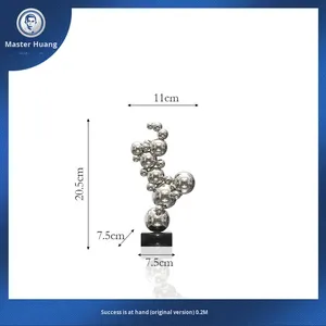 Meuble TV <span class=keywords><strong>Huang</strong></span> Master, style minimaliste moderne, abstrait, en acier inoxydable, table d'appoint, boîte cadeau pour salon - Product Image 6