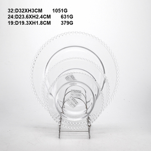 Ensembles de vaisselle transparents ensemble d'<span class=keywords><strong>assiettes</strong></span> en verre avec motif à pois, paire avec <span class=keywords><strong>verres</strong></span> à vin et <span class=keywords><strong>verres</strong></span> à boire assortis - Product Image 6