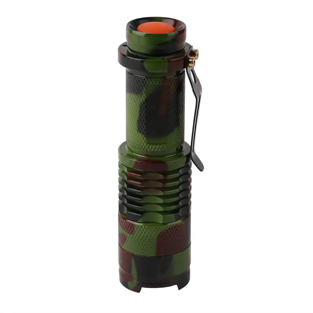 Powerful Waterproof Emergency Rechargeable Track Torchlight Telescopic Focusing Mini Tactical LED Camouflage Flashlight