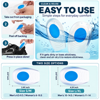Coussinets de talon en gel lavables et réutilisables, coussinets antidérapants pour soulager la douleur au talon, talonnettes adaptées aux baskets et mocassins pour hommes et femmes