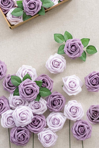 Fleurs Artificielles Combo Violeta Púrpura rosas artificiales con tallo DIY Decoración <span class=keywords><strong>de</strong></span> la boda Centros <span class=keywords><strong>de</strong></span> mesa Arreglos Ramos - Product Image 2
