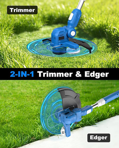 Tondeuse à gazon sans fil 20V <span class=keywords><strong>de</strong></span> 12 pouces avec alimentation automatique <span class=keywords><strong>de</strong></span> la ligne, 2 batteries et chargeur rapide, tondeuse à fil efficace - Product Image 4