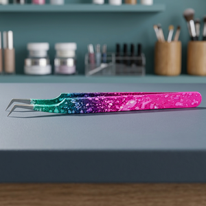 Curved Tip Precision Eyelash Tweezers Stainless Steel U-Shape Beauty Tool for <b>Lash</b> <b>Extension</b> Durable - Product Image 2