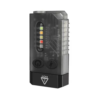 1000 LM 소형 포켓 EDC 손전등 다기능 UV 측면 조명 충전식 강력한 미니 키 체인 손전등 토치