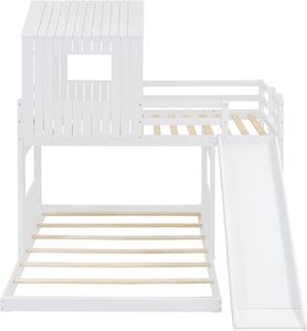 Cama Infantil Tipo Casa de Árbol con Diseño Personalizado, Fabricada en Fábrica, Cama Literas de Madera para Niños y Niñas con Tobogán - Product Image 1