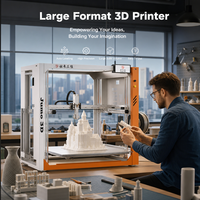 Imprimante 3D grand format JUMO 800x800x800mm, compatibilité granulés/pellets FGF, plateau chauffant, nivellement automatique, capacité 500g/h