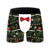 Caleçons Boxers Homme Noël à Motif Nœud Papillon – Nouveauté Festive Smoking – Sous-vêtements Confortables et Extensibles pour les Fêtes