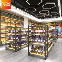 Étagère de présentation de vin de qualité commerciale Boxue - Étagère à liqueurs en acier industriel avec une capacité de charge de 100 kg