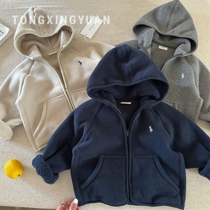 Child Star Circle Kids Fleece Hoodie Thick Lined Warm Outerwear Baby Boys Autumn Winter Coat - Product Image 1