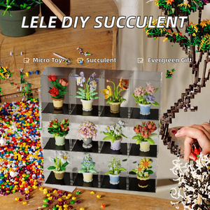 Set de Bloques de Construcción de Plástico Micro para Juguetes de Suculentas Artificiales en Maceta, Adornos y Modelos de Juguete - Product Image 2