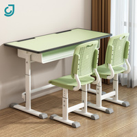 Ensemble de chaises de bureau scolaires à deux places réglables en hauteur, table d'étudiant à deux places avec tiroir, mobilier de classe robuste pour l'apprentissage