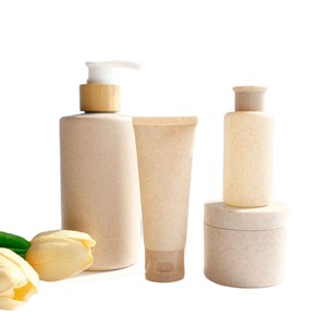 Biodegradable Wheat Straw Bottle With Pump Head 100ml 250ml 400ml For Cosmetics Shampoo Toiletries - Product Image 4